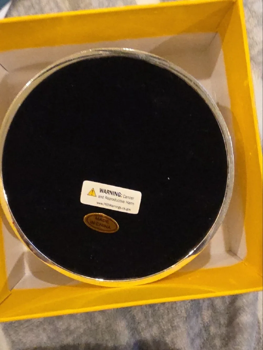 Decorative Pearl & Crystal Compact Mirror - Cream and Gold
